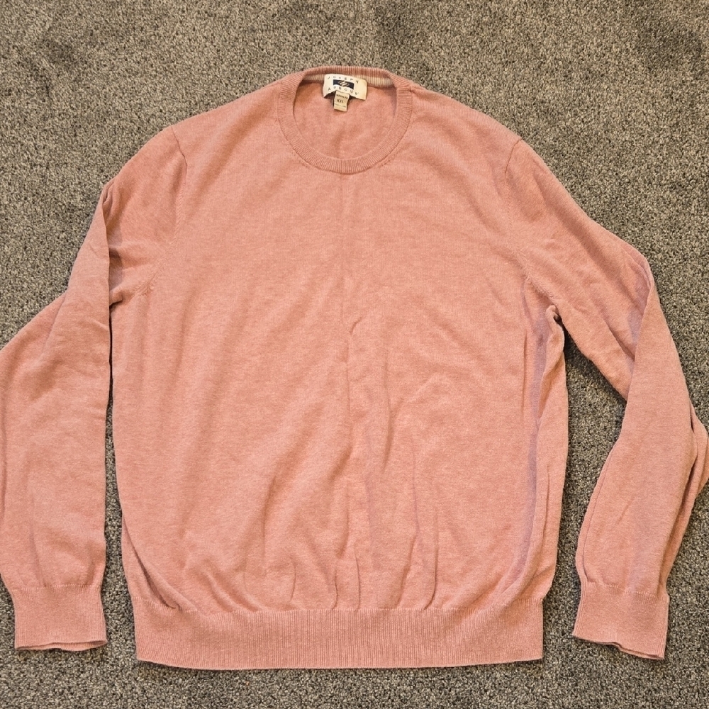 Joseph Abboud Men's Soft Pink Crewneck Sweater Pima Cotton Sz XXL